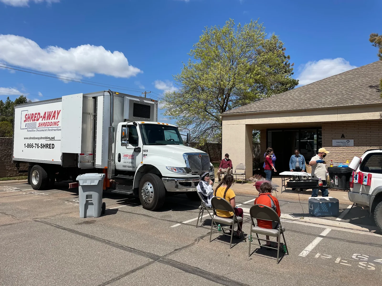A Shred-Away community shred day in progress.
